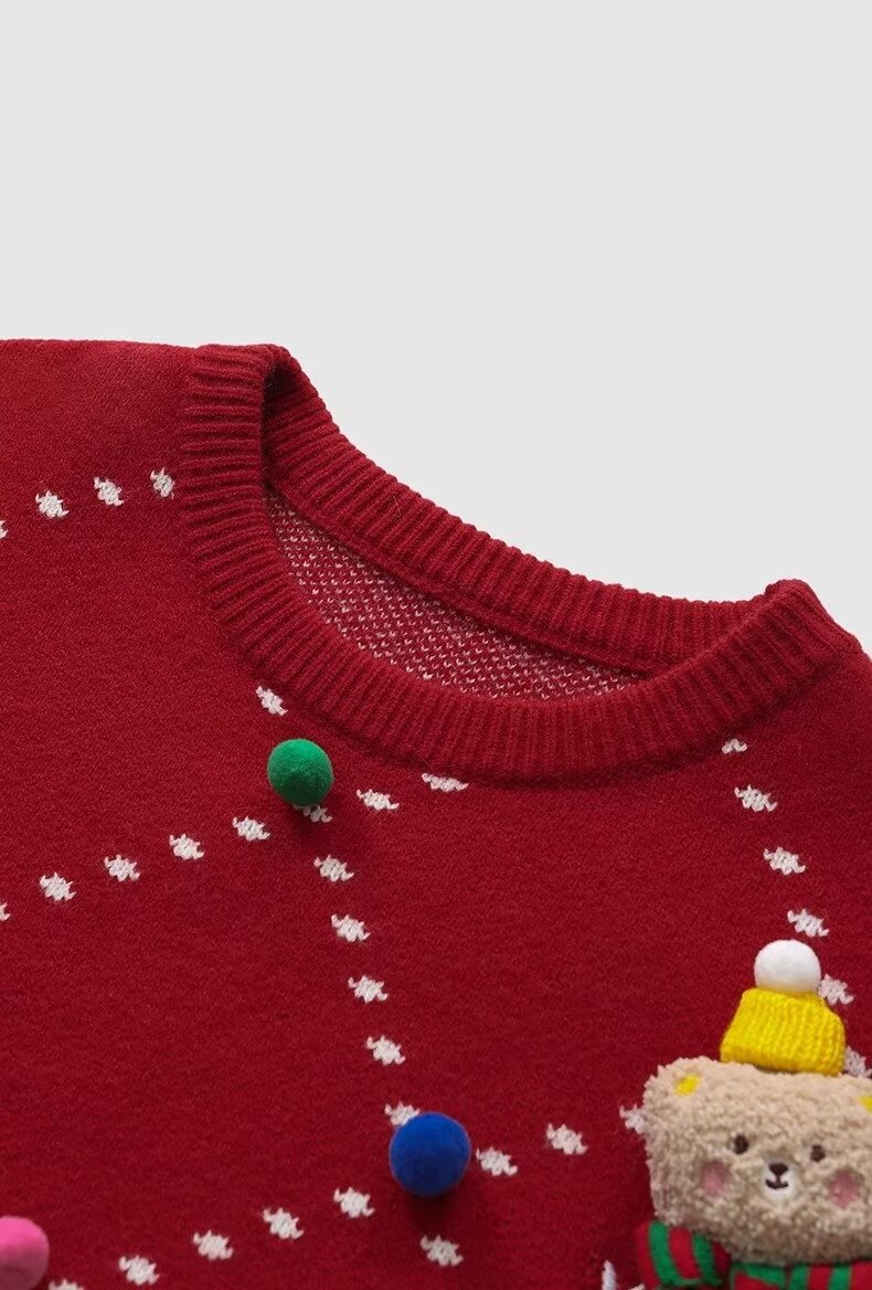 Men's Sweater Knitted Pullover Round Neck Autumn Winter Red Tops_voghion.com