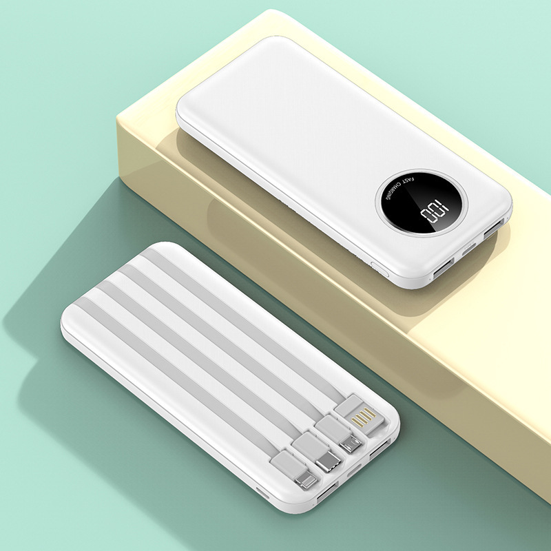 Nuevo multicolor, delgado y ligero dispositivo de carga digital, fuente de alimentación móvil de gran capacidad con cuatro líneas de 2w mAh en stock