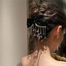 baby杨颖同款黑色夹子蝴蝶结头饰发夹女后脑勺发卡2021年网红新款