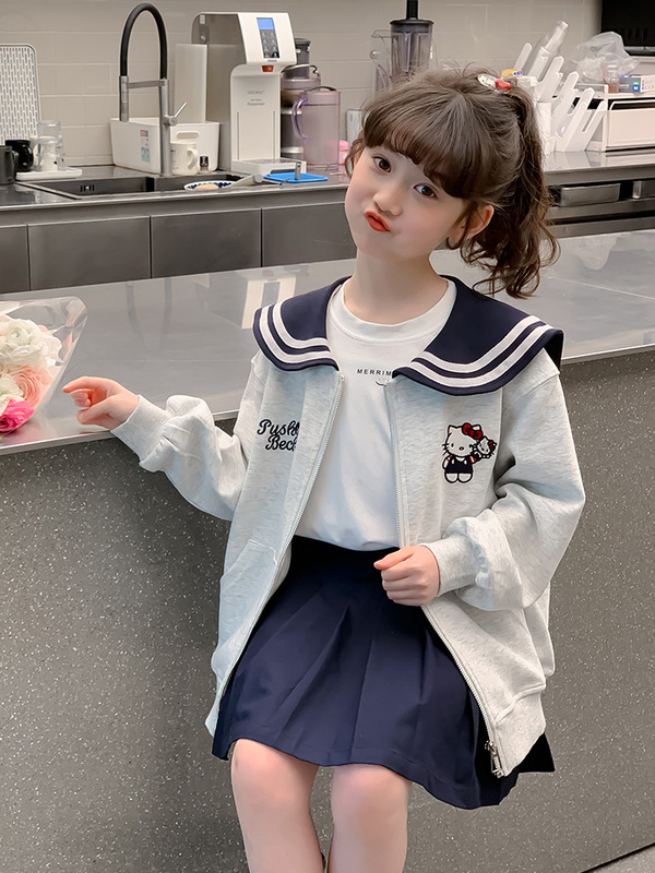 女童外套秋装2025新款儿童上衣海军领女孩衣服大童洋气春秋棒球服|undefined