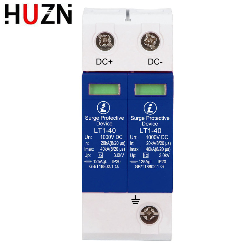 Dc Surge Protector Dc500V 1000V 40Ka Photovoltaic Surge Protector Lightning Arrester Lightning Protection Device 2P Dc Surge Protector Dc500V 1000V 40Ka Photovoltaic Surge Protector Lightning Arrester Lightning Protection Device 2P
