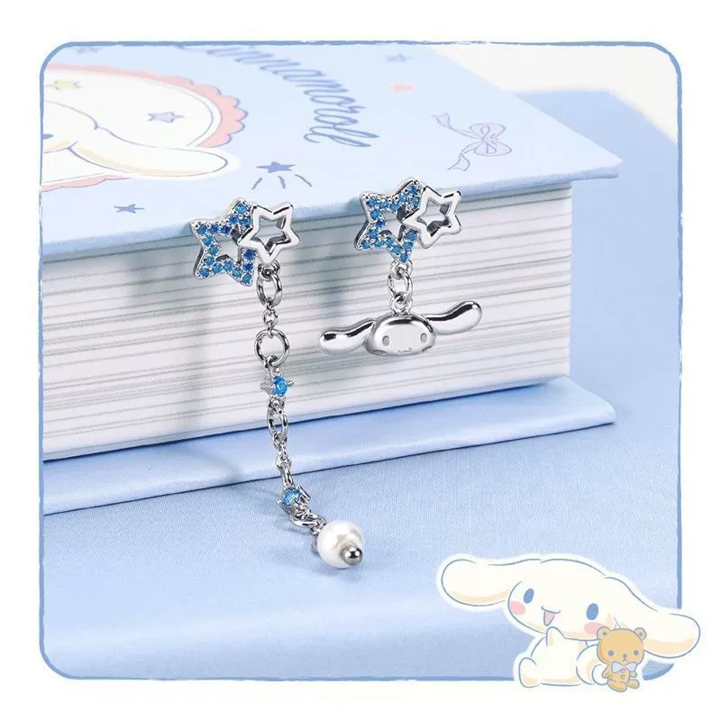 Cinnamoroll звёздная серия большой уши пес Xina метеорная боковая кристальная бриллиантовая серьга подарок на день рождения девочке