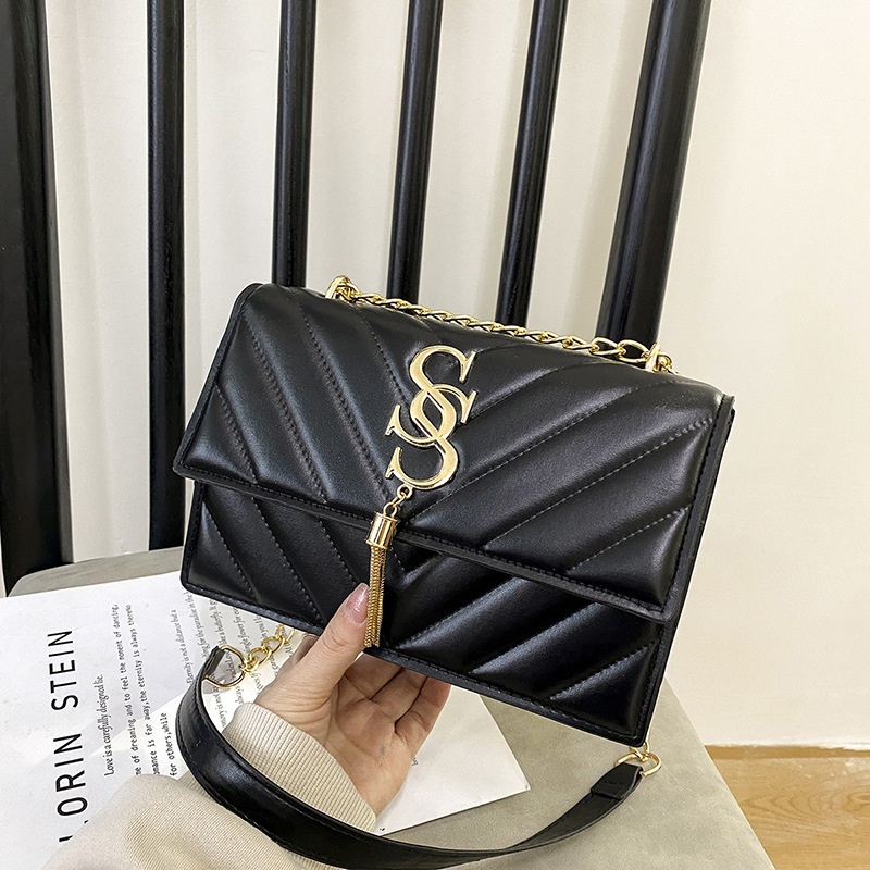 Cross-border trendy textured handbag for women, high-end fashion quilted chain crossbody shoulder bag, versatile women's bag