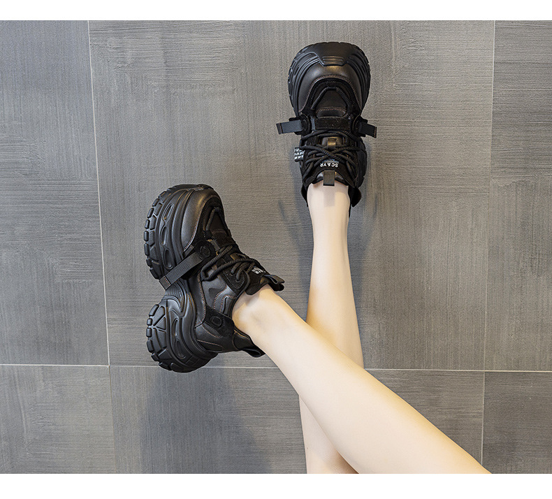 Giày sneaker nữ đế dày chunky phong cách thể thao, tăng chiều cao, phối hợp nhiều trang phục — Đen 5019, Nâu 5019, Ngọc trai 5019 chi tiết 10