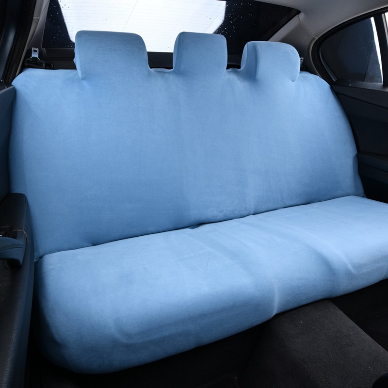Thickened elastic car rear seat cover made of German velvet fabric, integrated backrest and seat cushion cover, suitable for all seasons