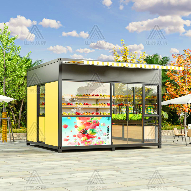 Contenedor red de viviendas móviles tienda de té con leche roja tienda móvil tienda de contenedores quiosco de café tienda