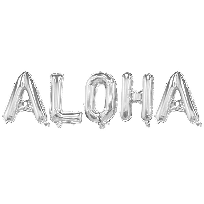 Globo de aluminio con diseño de cactus, cocotero y piña, empaquetado individualmente, para fiestas de verano en Hawái, ALOHA