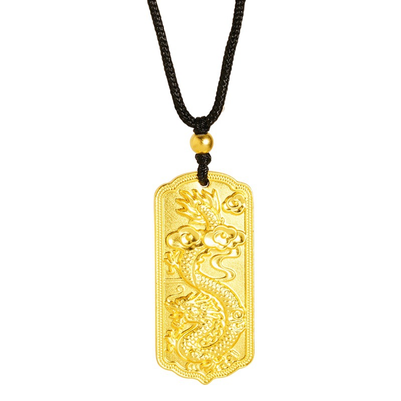 Dragón de oro y collar de Phoenix Lucky marca aleación de cobre largo tiempo no decoloración suerte colgante estilo chino hombres y mujeres viven caliente