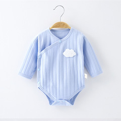 Baby Onesies for Spring and Autumn, Pure Cotton Underwear, Base Layer Clothing, Newborn Baby Monk-Style Jumpsuits with Triangle Crotch Design, Sleepwear