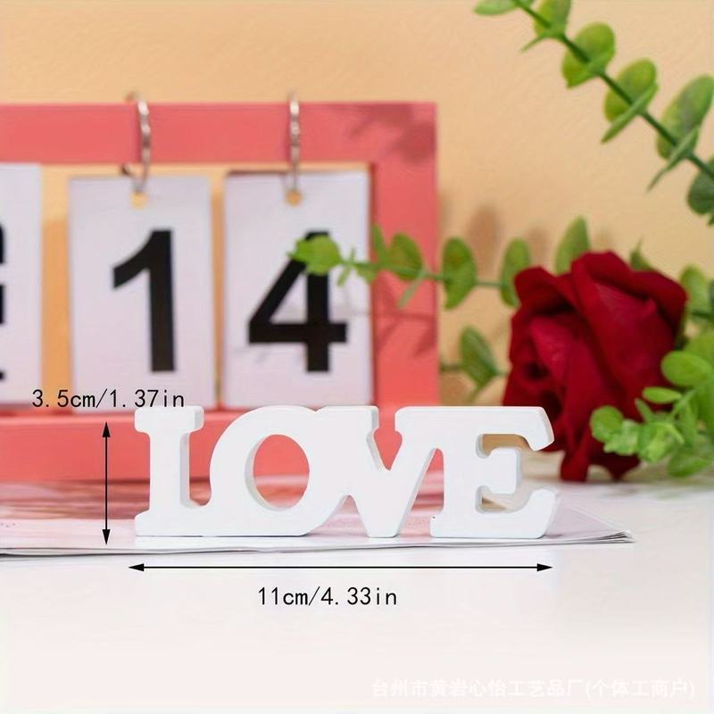 LOVE木质字母摆件情人节订婚婚庆用品节日氛围拍照道具摆台创意|undefined