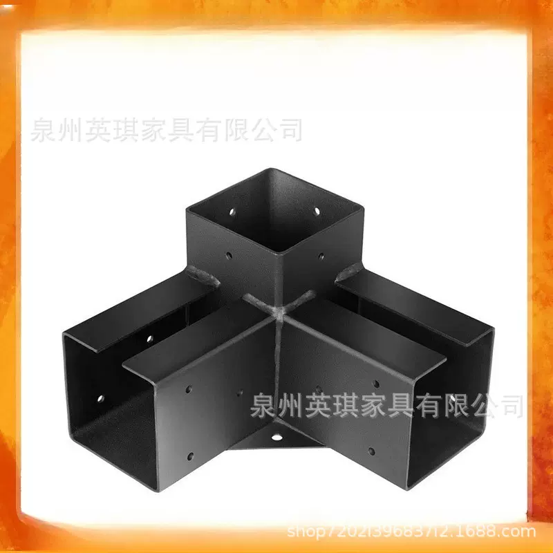 跨境亚马逊凉亭支架角码套件三通钢木结合亭子凉棚木桩架跨境专供
