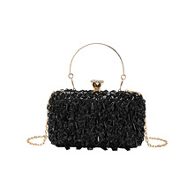跨境时尚爆款珠绣包亮片包婚礼派对手拿包晚宴包女士链条斜挎包包