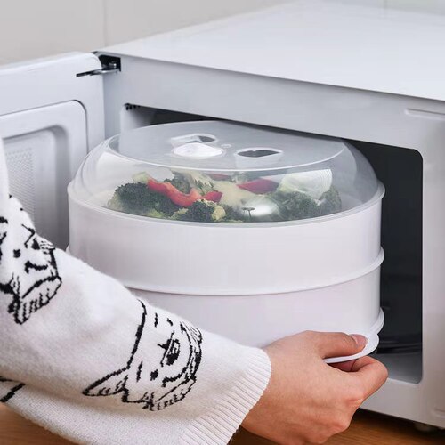 Microwave Oven Steamer Basket Food Steamed Bread Cover Steamer Tray Plastic Microwave Steamer Houseware Microwave Steamer Basket Wholesale