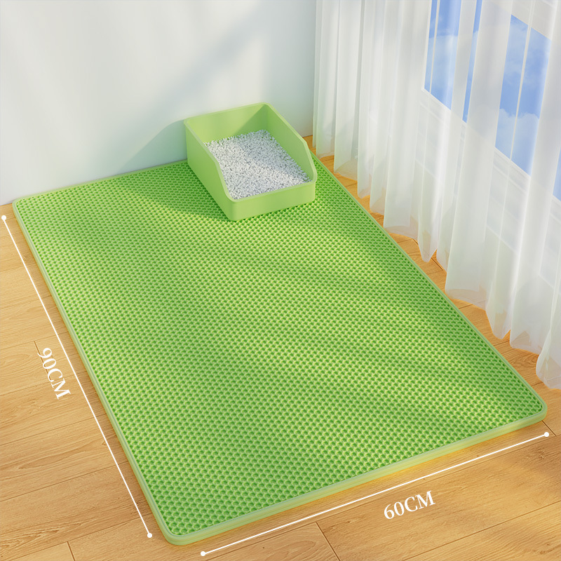 Alfombrilla de arena para gatos, antisalpicaduras, almohadilla para sacar, control de arena, antisalpicaduras, lavabo para gatos, tabla de arena con fugas, alfombrilla para mascotas, doble capa, suministros de gran tamaño