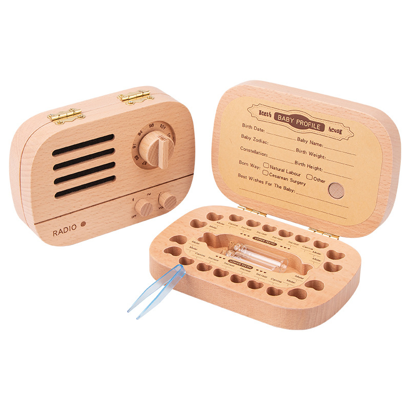 Caja de almacenamiento de dientes de leche, caja de recuerdos de dientes de leche para niños, caja de recuerdos de dientes para niños.
