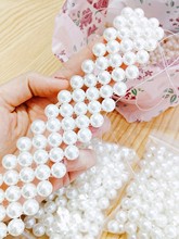珍珠材料裝飾直孔米白珠子串珠飾品配件手工仿珍珠散珠