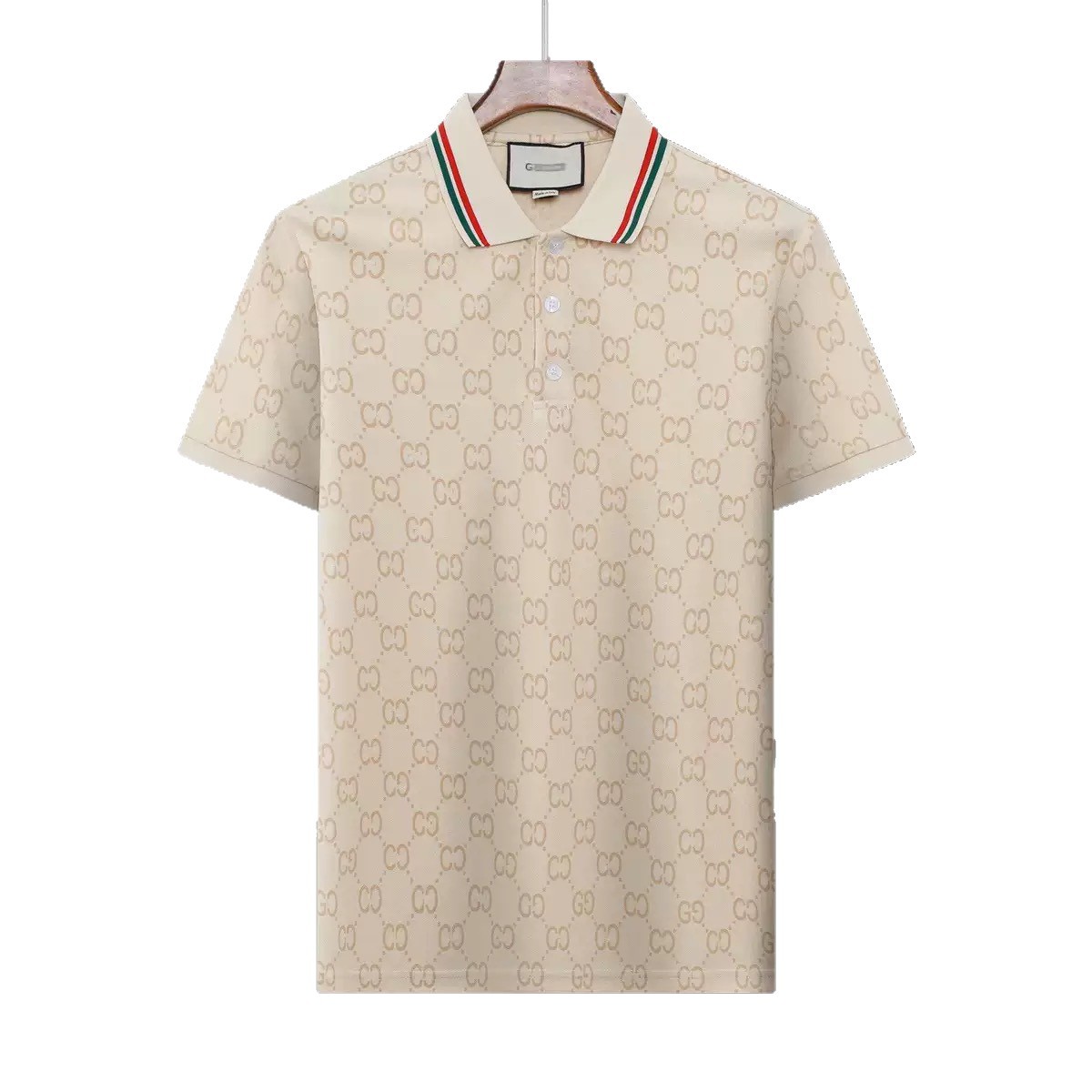 Edición correcta G2025 nueva estación europea de verano hombre con solapa algodón perla moda bordada camisa polo de manga corta