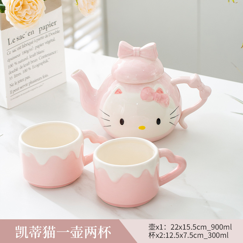 Estilo caliente serie hellokitty vajilla linda cerámica bajo vidriado accesorios para el hogar adornos regalo de cumpleaños para niñas