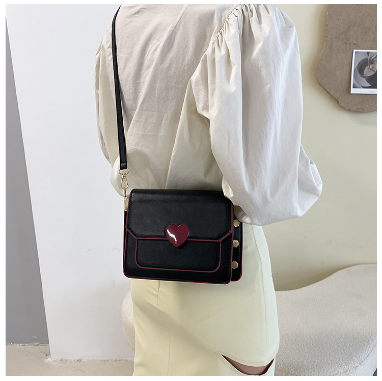 448g Weight Magnetic Buckle Closure Type Single Shoulder Strap Strap Type Crossbody Bag Bags Type Shopping Occasion Pu Leather Material Solid Color Pattern All Seasons Season Women's Gender Streetwear Style Square Shape Medium Size Women's Medium Pu Leather Heart Shape Solid Color Streetwear Square Magnetic Buckle Crossbody Bag 17