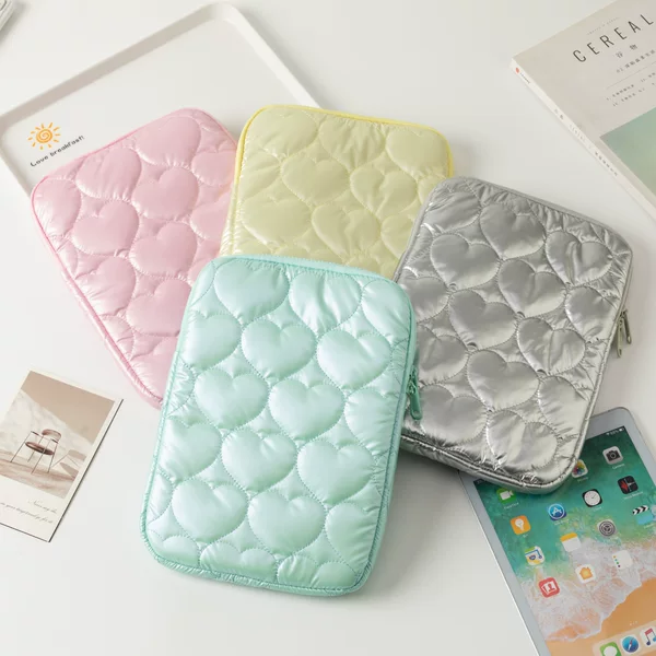 South Korea sweet ins style love flat cotton multi-color Macaron 15 inch computer bag 11ipad protective cover
