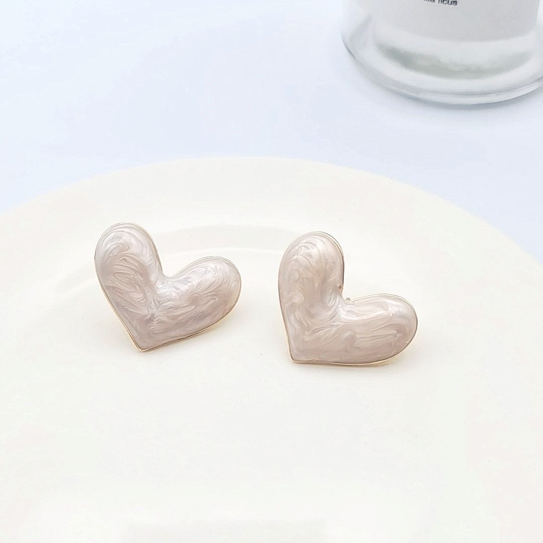 Heart Shape Pattern Women'S Gender 1 Pair Simple Style Heart Shape Alloy Ear Studs
