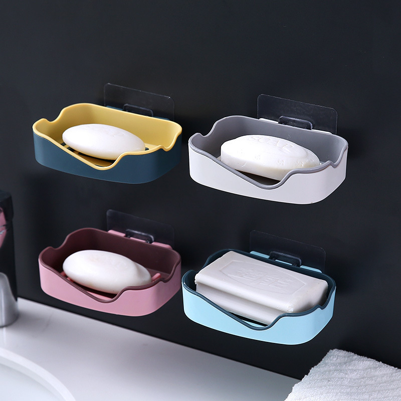 Jabonera con diseño de cara sonriente, sin necesidad de taladrar, con drenaje, personalizada, para baño, soporte para jabón, estante de almacenamiento montado en la pared