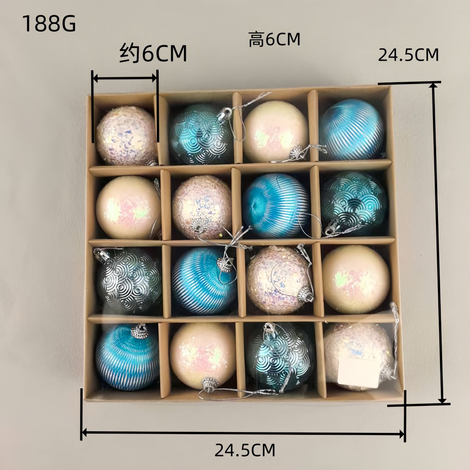 Nuevos adornos de Navidad transfronterizos colgantes bolas de Navidad set bolas de Navidad colgantes de árbol de Navidad caja de regalo bolas de Navidad P