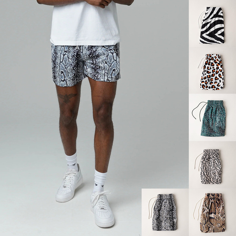 New American-Style Sports Casual Shorts for Men, Outdoor Trendy Fitness Running Training Digital Print Sports Fashion