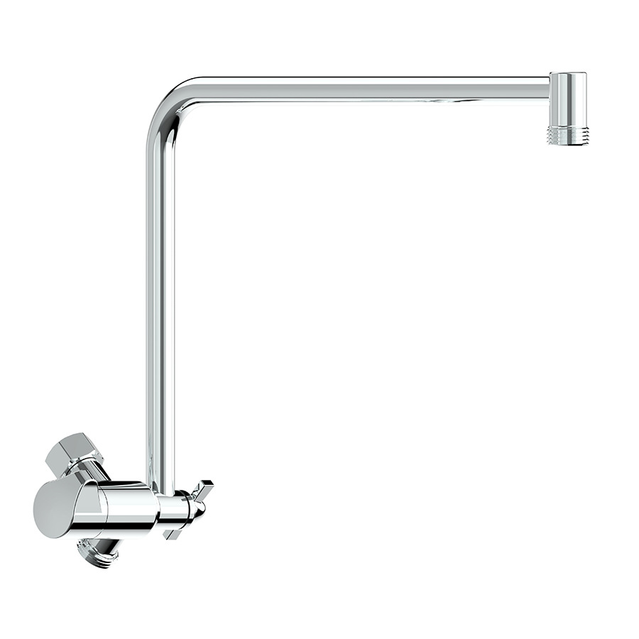 Nueva patente de 12 pulgadas Brazo de ducha americano con válvula de cuchara de cobre integrado brazo de extensión de acero inoxidable ángulo ajustable