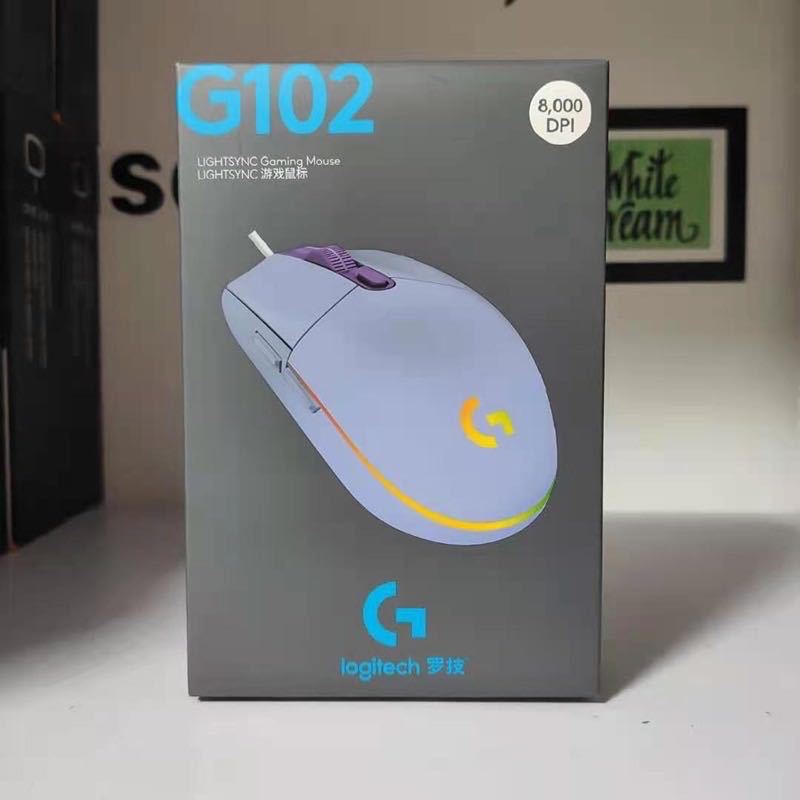 Logitech G102 Lightsync罗技2代白色 有线游戏鼠标 发光电竞电脑-阿里巴巴