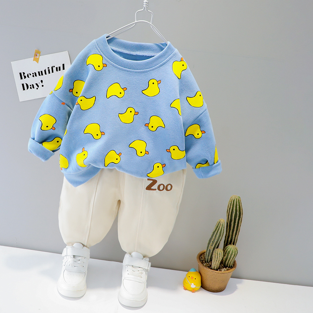 Casual Rabbit Letter Duck Cotton Boys Clothing Sets display picture 3