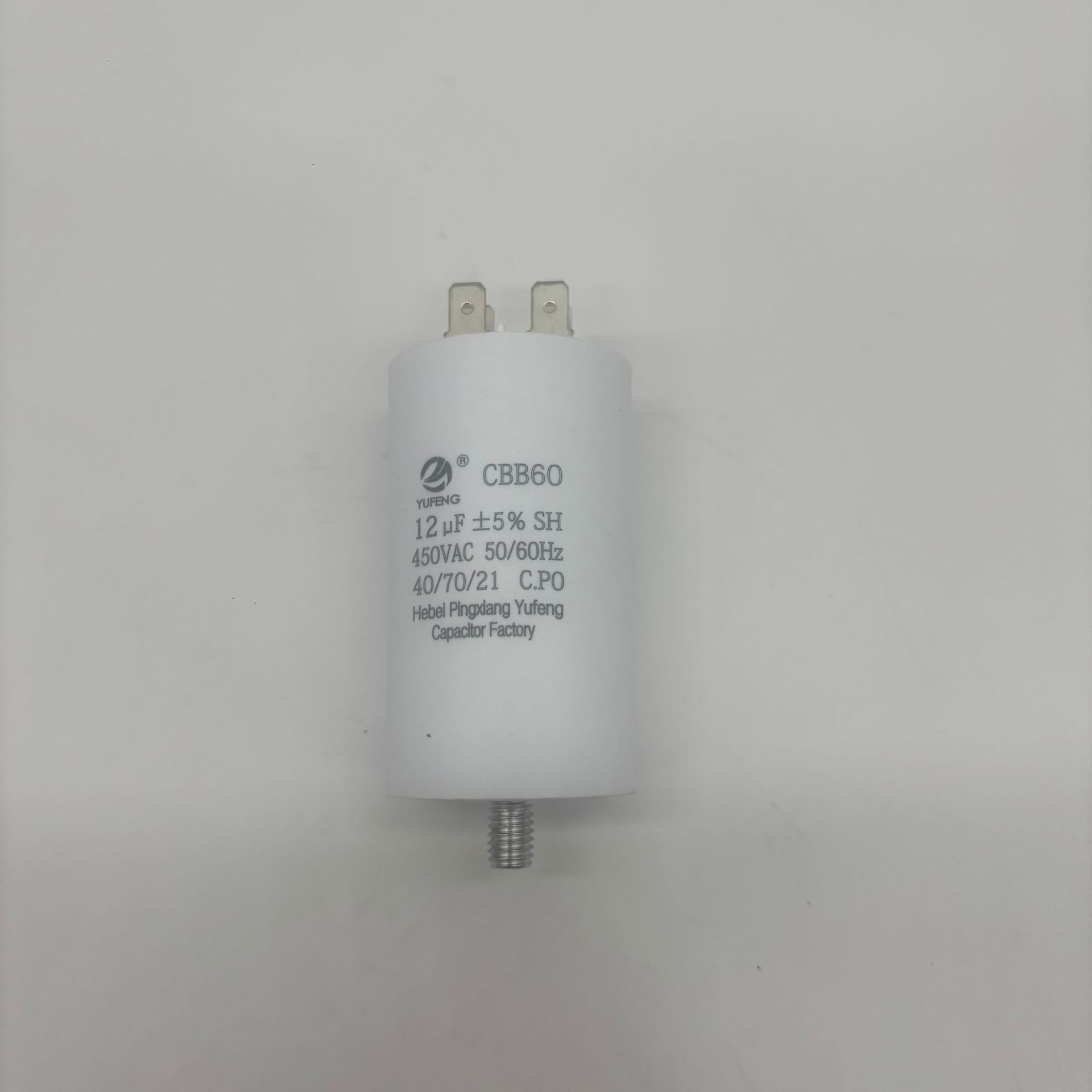 Condensador especial para bomba de agua con motor de tornillo en la parte inferior de la carcasa plástica de película metálica con condensador de doble inserción