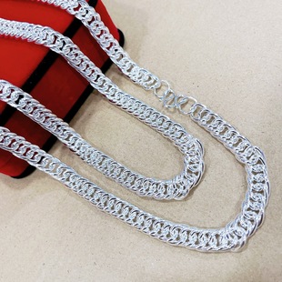 High imitation silver plated necklace boss chain necklace jewelry jewelry necklace jewelry boss chain lengthened necklace