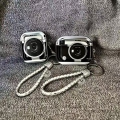 适用苹果4代个性蓝牙airpods1/2创意复古电镀相机耳机套保护壳套