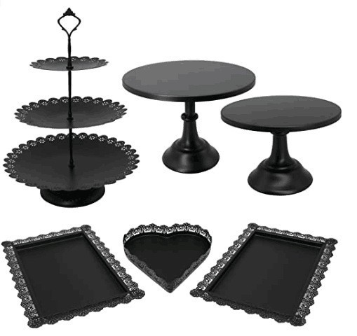 Estante de pastel europeo de hierro forjado conjunto de decoración de boda postres tienda de bocadillos estante de baile prop bandeja de pastel