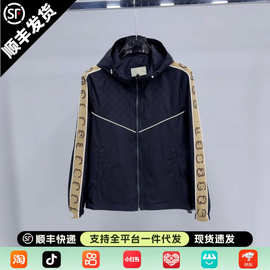 2026春季新款男士经典侧面反光织带平纹外套拼接潮流百搭男女同款