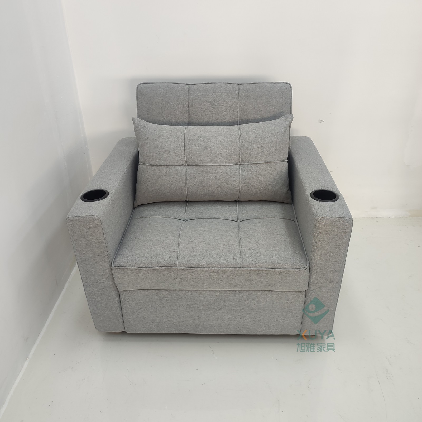 Sofá cama de cuero multifuncional para una persona, sala de estar, oficina, almuerzo, artefacto mágico con portatazas, sofá cama de cine privado