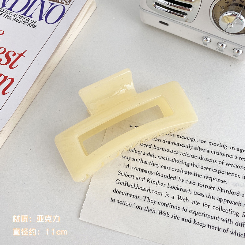 韩式大号鲨鱼夹夏季新款女发饰奶咖色后脑勺发卡抓夹批发|undefined