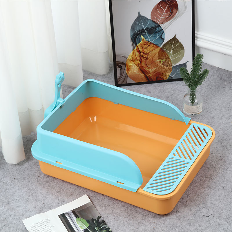 Super gran lavabo de arena para gatos semicerrado tipo inodoro para gatos grueso caja de arena para gatos para evitar salpicaduras externas para enviar arena para gatos artículos para mascotas