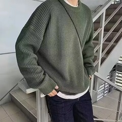 怠惰なセーターの男性の多色は秋冬の大きいサイズのニットの丸首のカップルのゆったりしている底のセーターのセーターのセーターのセーター