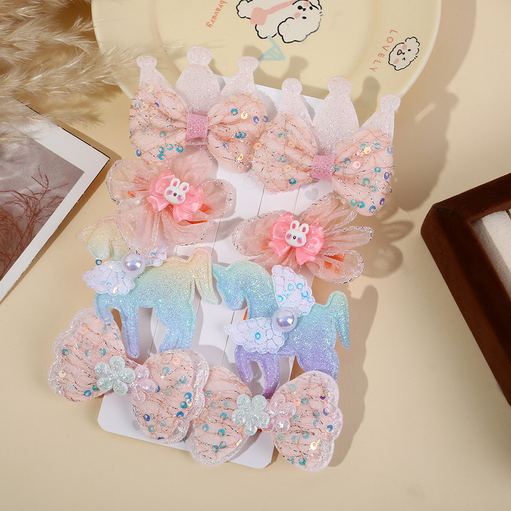 Niños arco flores pinzas de cabello para bebés tela encaje pinzas de frange princesa no lastimar pinzas de cabello
