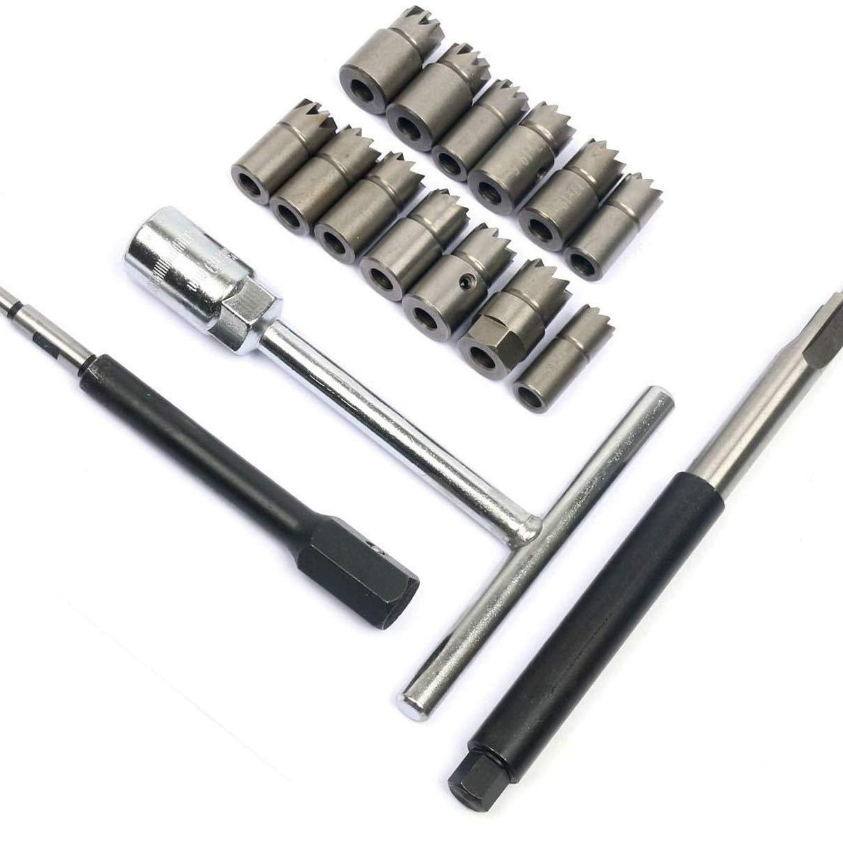 17-kit diesel boquilla asiento removedor diesel vehículo boquilla escariador asiento reparación grupo auto herramienta de reparación