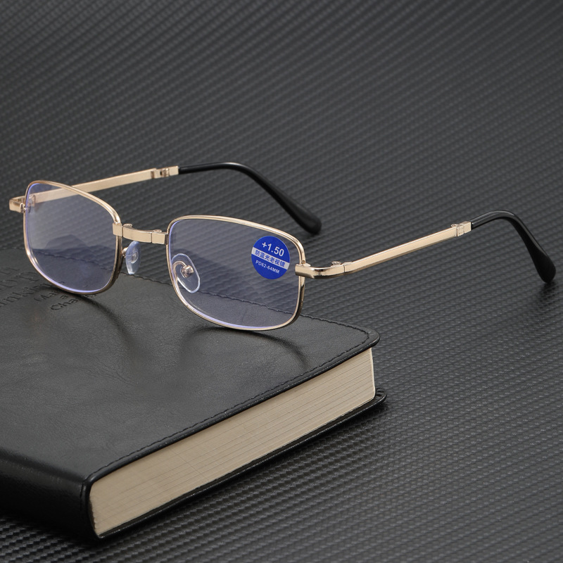 Fashionable and Portable Reading Glasses for the Elderly Ziyue Manufacturer Source Wholesale Folding Metal Reading Glasses Anti-Blue Light Hd