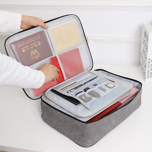Household Document Storage Bag Large Capacity File Desktop Organizer Box Certificate Miscellaneous Passport Storage Card Holder Box Bag