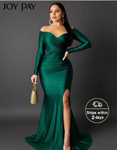 L 65828 Sexy V Neck Slit Long Dress �Ըп�������ȹ �羳����