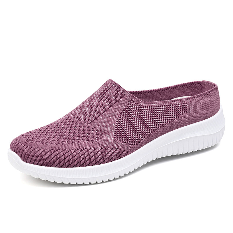 Zapatos de mujer 2024 nuevos zapatos de tela transfronterizos de talla grande zapatos de mujer de comercio exterior zapatos tejidos voladores transpirables zapatos casuales de fondo suave zapatos de mamá