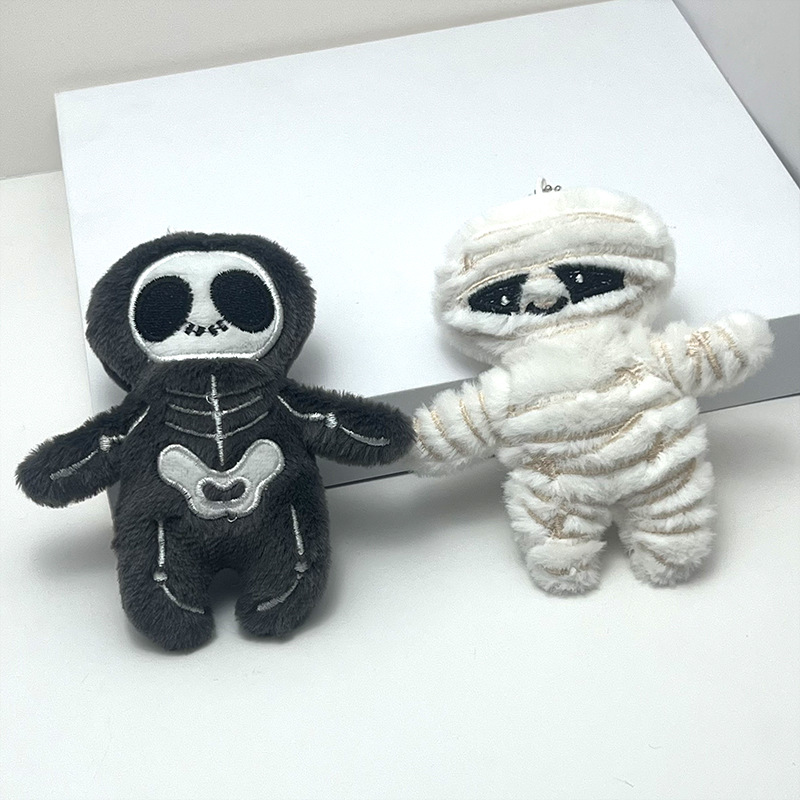 Creative and Quirky Halloween Mummy Plush Toy Pendant, Skeleton Hanging Ornament, Skeleton Ghost Keychain