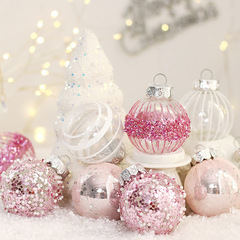 クロスボーダー透明ピンクボール中空装飾クリスマスボールPET透明ボールクリスマスツリー装飾ボールスポット販売