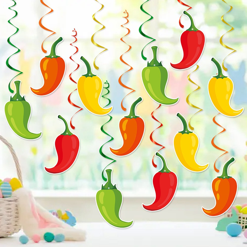 Nuevos productos transfronterizos México 5 de mayo decoración de fiesta chile colgante espiral atmósfera de cumpleaños decoración espiral image 3