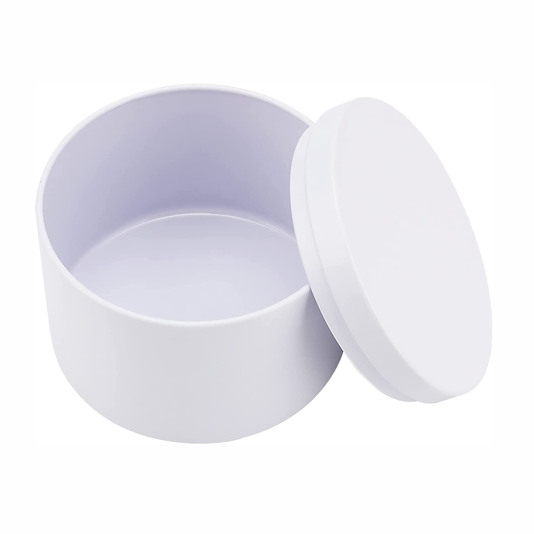 Caja redonda de hojalata negra sellada de doble cara con tapa de imitación de madera de alta gama para dulces, velas y aromaterapia, 4oz 8oz, al por mayor
